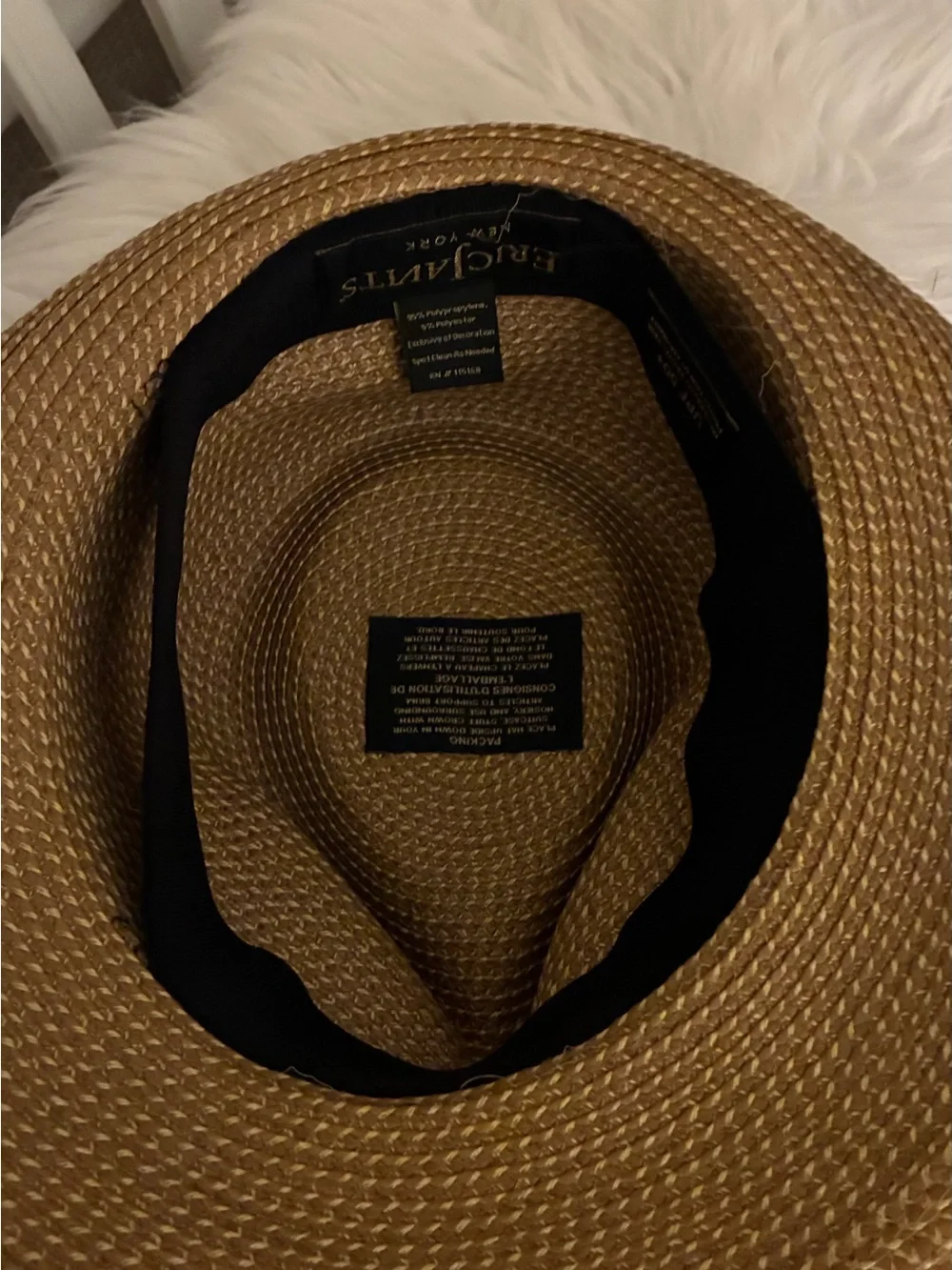 Eric Javits Woven Fedora Hat Beige UPF 50+ - Picture 12 of 12